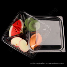 Disposable plastic transparent fruit salad blister box container packaging with lid